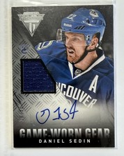 2013-14 TITANIUM GAME WORN GEAR AUTOGRAPHS #GA-DS DANIEL SEDIN #24/50!