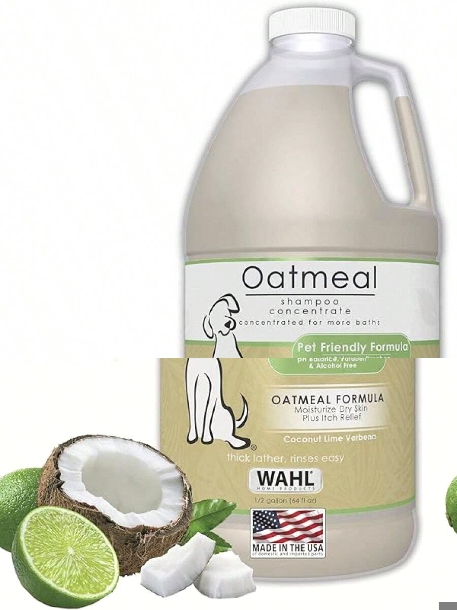 Wahl Oatmeal Pet Shampoo for Dogs Dry Skin Itch Relief Coconut Lime Verbena 24oz