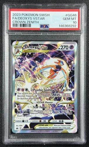 DEOXYS VSTAR PSA 10 2023 POKEMON SWORD & SHIELD CROWN ZENITH #GG46/GG70 FA 8292
