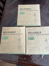 3 Box Of Reusable Makeup Remover Pads Face Scrubber Set Organic Bamboo. New