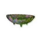 Vintage Indiana Iridescent Carnival Glass Green Grape Fruit Footed Bowl 12"x8"