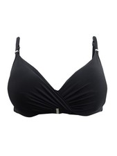 Calvin Klein Women's Pleated Underwire Swim Top Separates Swimsuit S, Black 