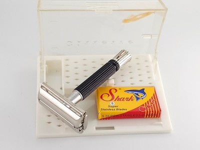 Gillette Black Handle Super Speed O1 1969 Cleaned VTG Double Edge Safety Razor