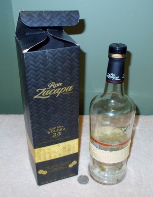 Ron Zacapa Rum Sistema Solera 23 750ml Glass Bottle Empty w/ Box ^