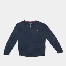 Ralph Lauren Kids Navy Blue Wool VNeck Sweater 4Yrs