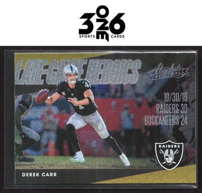 Derek Carr 2018 Panini Absolute Late Game Heroics Spectrum Gold #LGH-DC