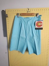 Catalina High Rise Cotton Shorts Light Blue Size 13/14 NOS w Tags 1960S 70S Vtg