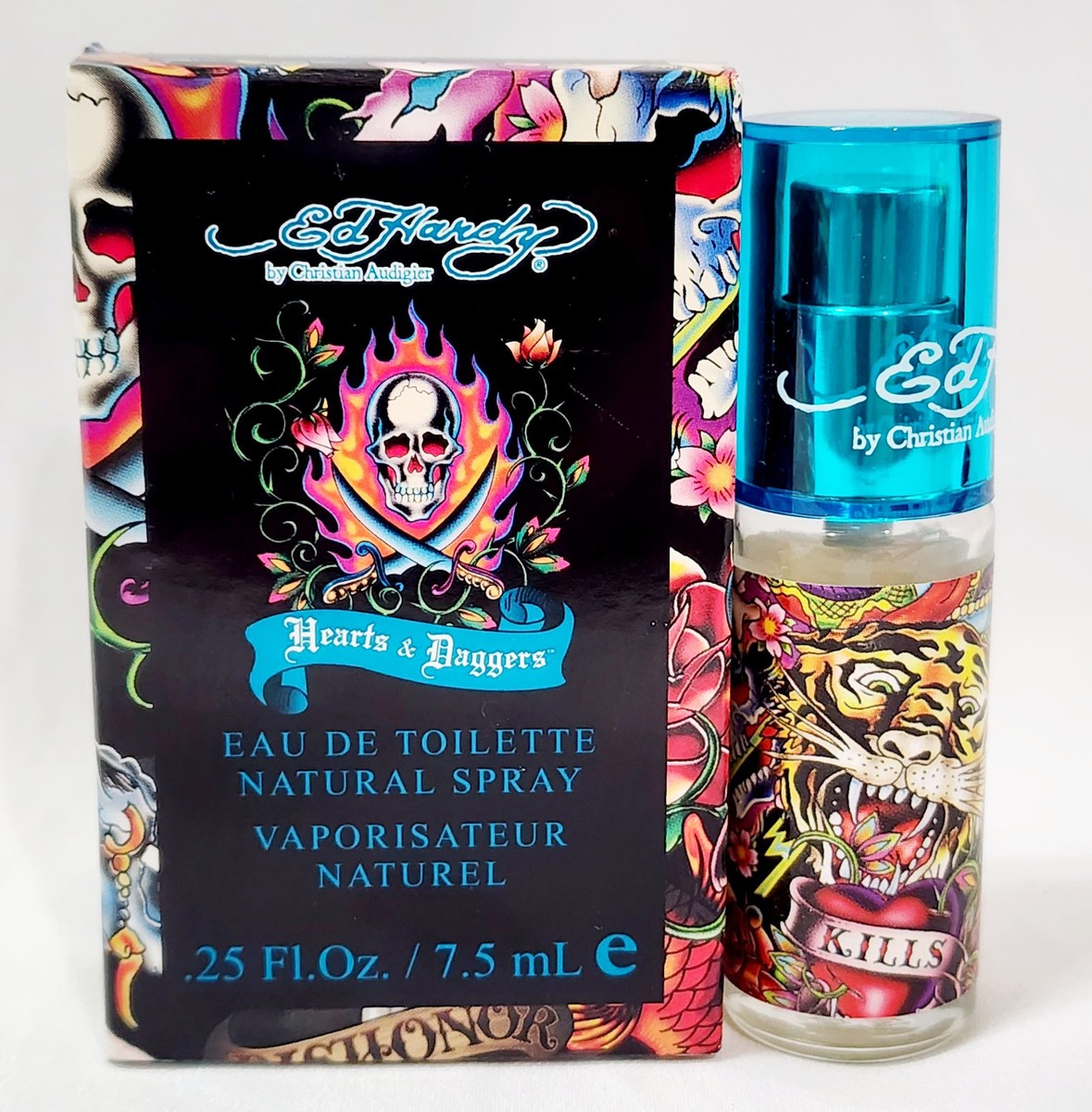Ed Hardy Audigier HEARTS & DAGGERS Eau De Toilette Spray Men .25