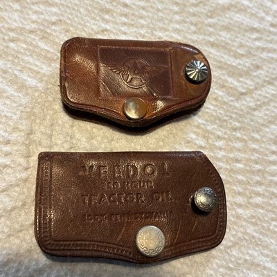 Vintage Flying A Veedol Gas Oil Station Car Auto Leather Key Holder Keychain