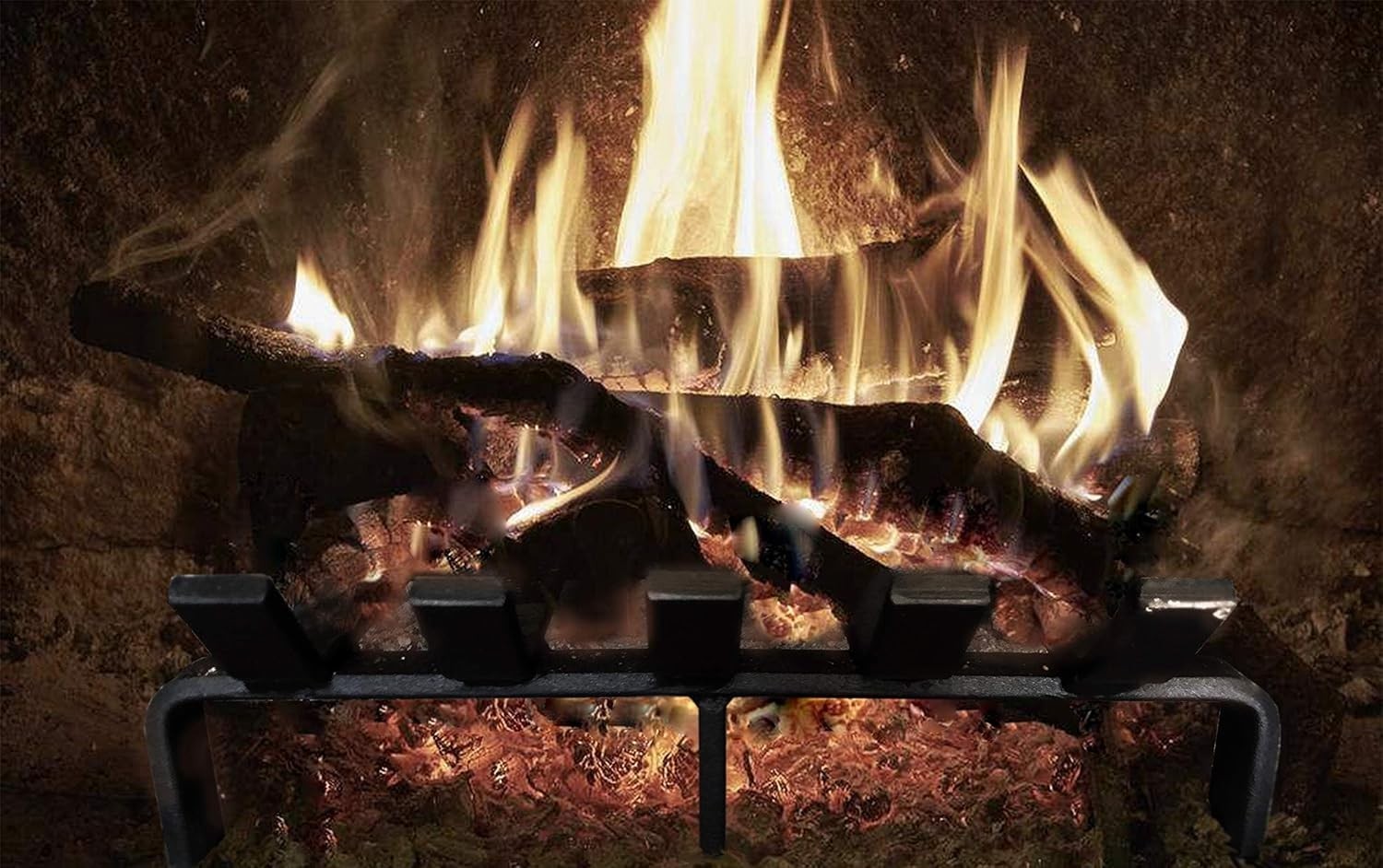 Heavy Duty Steel Firewood Holder 13x10x4 Inch Fireplace Stove Accessory