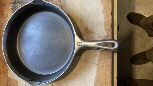 Griswold Cast Iron Skillet No. 8 Erie PA USA 704 Vintage Cookware nickel plated.