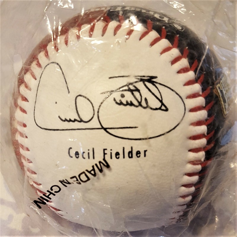 Barry Larkin Cecil Fielder 1996 Autographed Baseball Caring Team of Athletes New
