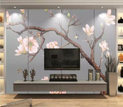 3D Pink Flower Branch 36551NA Wallpaper Wall Murals Removable Wallpaper Fay