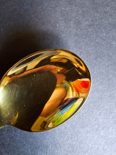 Rare Antique Tiffany Co Sterling Silver Baby Spoon rolled Gold with Pouch - Picture 7 of 8