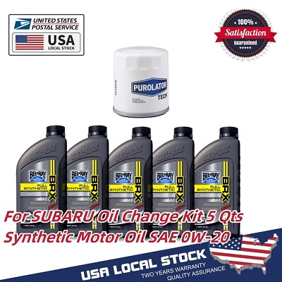 Replace SUBARU Oil Change Kit Filter Gasket 5 Qts Synthetic Motor Oil SAE 0W-20