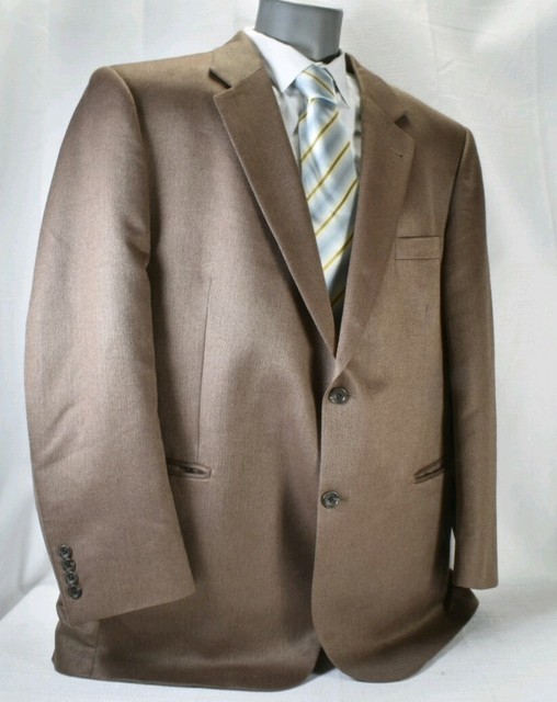 48R Jos A Bank CAMEL HAIR Tweed Black Blazer Jacket HAIRY Sport Coat