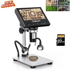 Digital Microscope Bugs Stamp Coin Detail Magnifier LCD Screen PC View Kids Gift