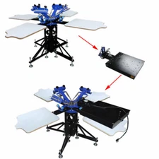 TECHTONGDA Screen Printing Machine(3 Color 4 Station )with Flash Dryer Kit New