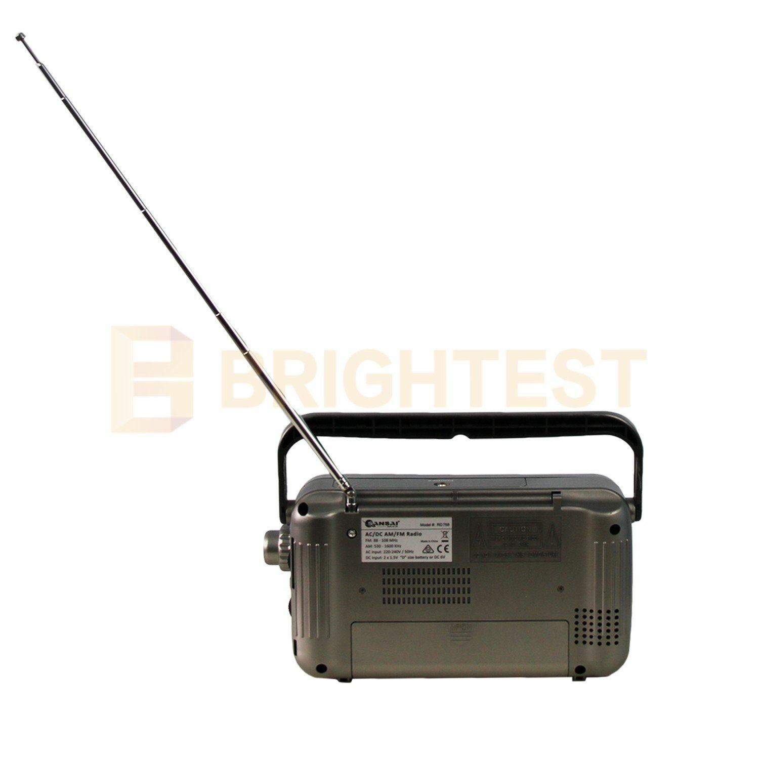 Portable AM/FM Radio Battery Powered AC/DC Earphone Plug Jack Speaker ...