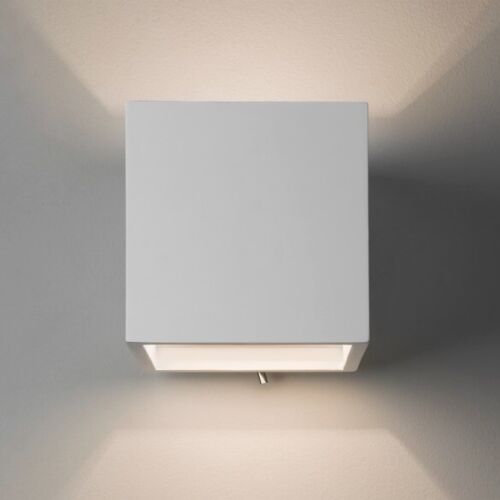 Lampada in gesso bianco opaco lampada da parete moderna lampadario 1x60W/E27 IP20 15x14x14 [cm] - Foto 1 di 2