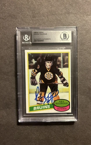 1980-81 Topps R. Bourque RC signed.BOS Bruins Auto.BAS Autograph Card EX-EXMT
