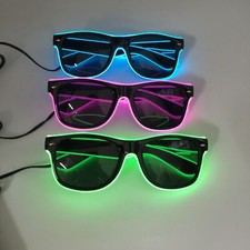 Glow LED Glasses Light Up Neon EL Wire Festival Party Glasses Pink Blue Green US