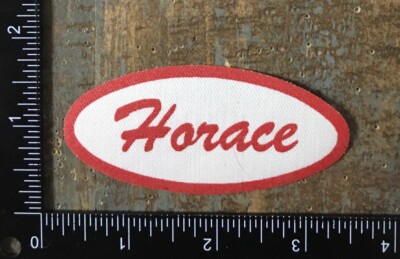 HORACE Name Tag Work Shirt Job Uniform Badge Silk Screen Iron-On Patch