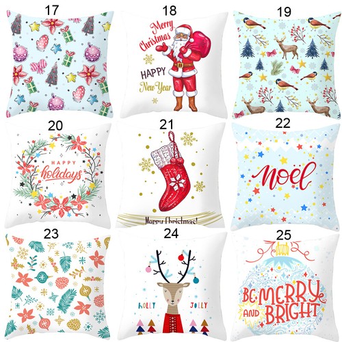 Christmas Throw Pillow Covers 18×18 Inch Xmas Cushion Cover Case Christmas Decor - Picture 2 of 31