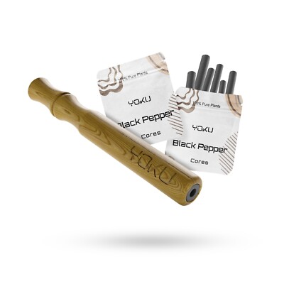 Quit Smoking Inhaler Nicotine Free Ashwood Inhaler  With 12 Black Pepper Cores