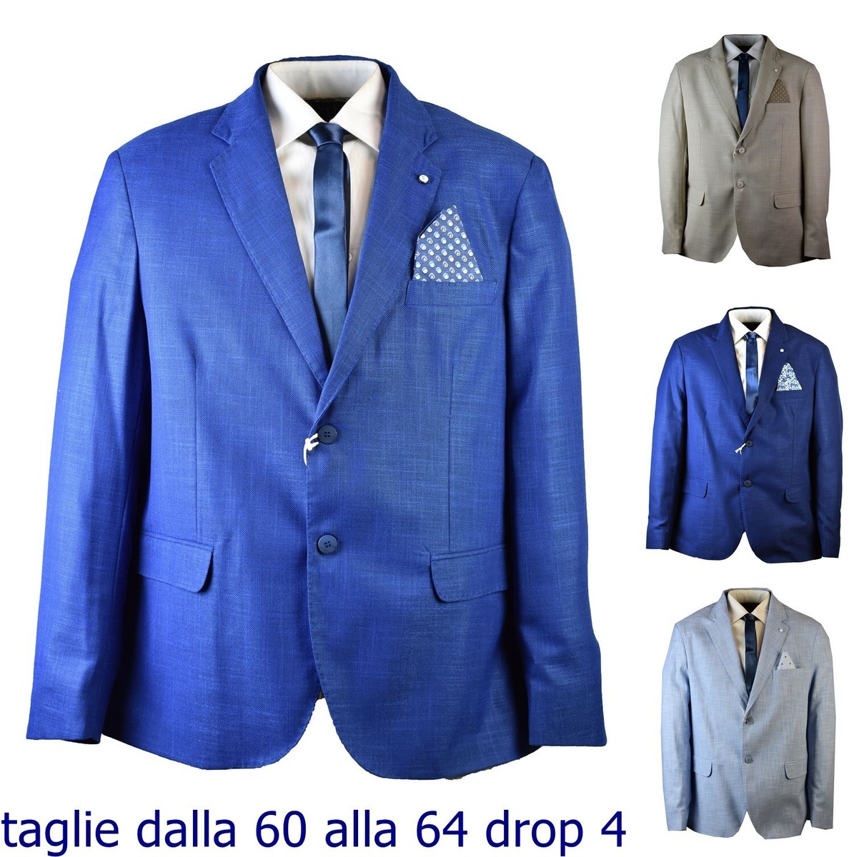 Giacca blazer uomo 60 62 drop elegante primavera estiva leggera