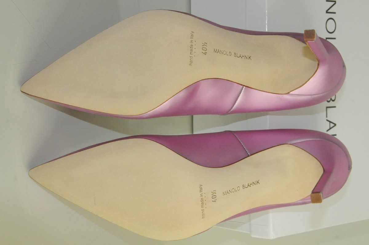 Escarpins Manolo Blahnik BB 105 Noirs Et Argent - Talons Hauts Vernis - Taille 39,5 Ou 41,5 - Neuf Avec Boîte