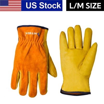 New Heavy-Duty Welding Gloves Nubuck Leather Short Protective Work Gloves L / XL