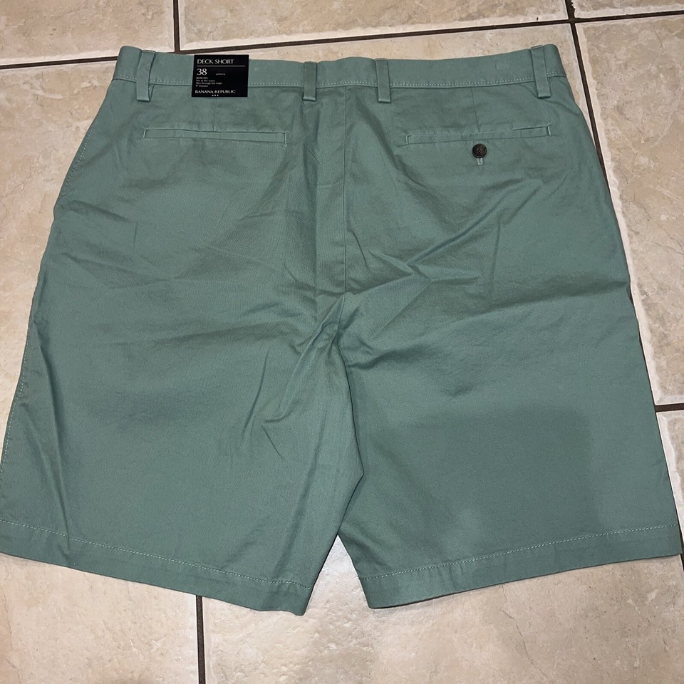NWT Banana Republic Men’s Deck Short Cotton Chino Green Slim Fit Size