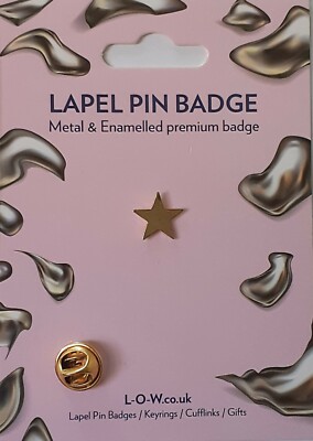 Kleiner goldener STERN Planet Metall emailliert Neuheit Anstecknadel Hut Mantel Abzeichen 4-03