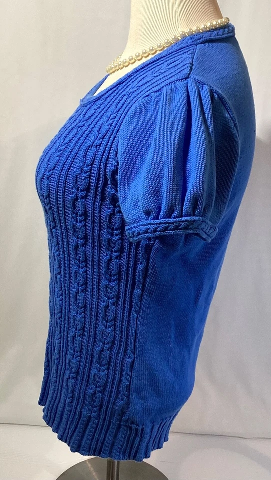 Camiseta Top Mujer Madison Studio Talla L Color Azul 100% Algodón Tejido Foto 3 de 4