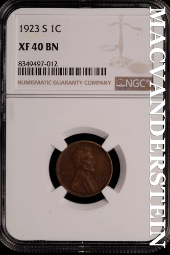 1923-S Lincoln Wheat Cent - NGC XF 40 BN - Scarce  No Reserve  #SLH38