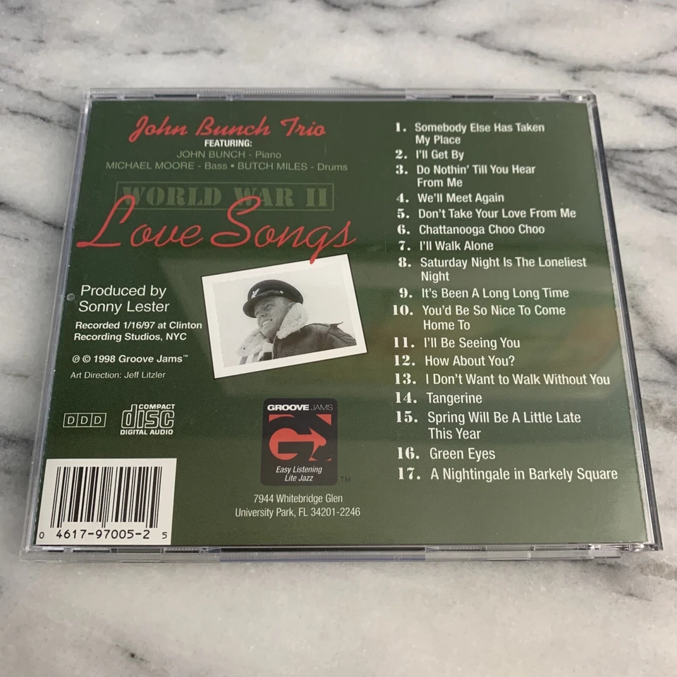 John Bunch Trio - Love Songs WWII CD 1998 Groove Jams Jazz GJ97005 VG+ Foto 3 de 4
