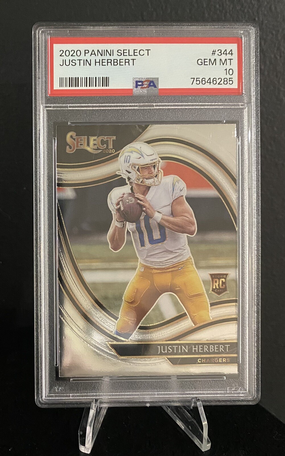 🔥 JUSTIN HERBERT 2020 Panini Select FIELD LEVEL Rookie RC #344 PSA 10 GEM MINT