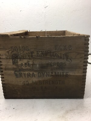 ヴィンテージ DuPont 爆薬用 木箱 EXTRA DYNAMITE 蚤の市 Rare Vintage Dupont Explosives Extra Dynamite Wood Case