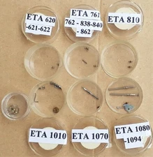 ETA Vintage Watch Movement Parts and Movements Lot for 30 different Calibers 