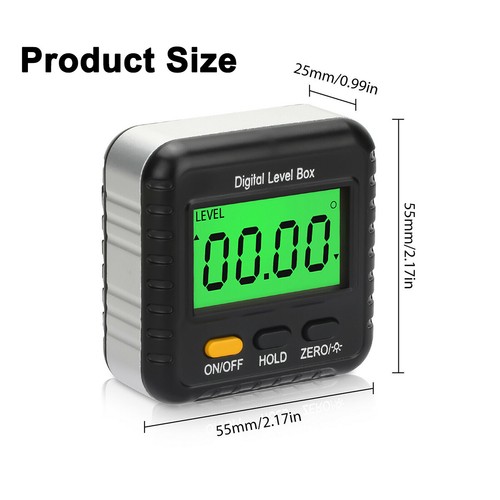 LCD Magnetic Digital Inclinometer Level Box Gauge Angle Finder Protractor 4x90° - Picture 7 of 12