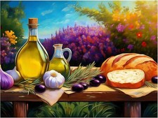 Tile Mural Still Life Rustic Country Breakfast Kitchen Backsplash Marble Ceramic
