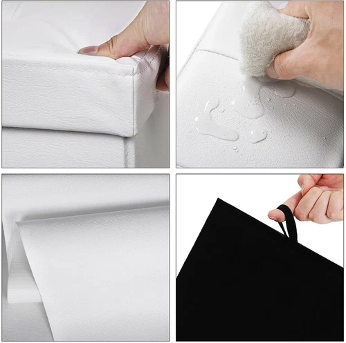 Faux Leather Folding Storage Ottoman Bench 43 inch - White image 12