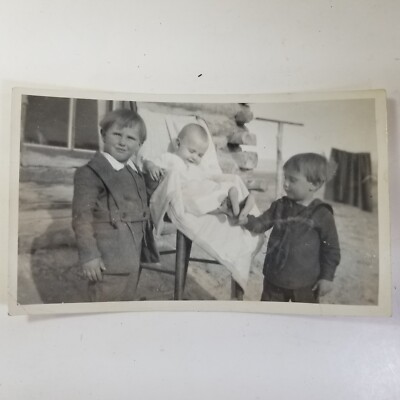 Cute Child Sleeping Antique Vintage Photo Kids Dressed Up Photograph 1920s