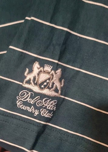 Fairway & Greene Golf Camicia Uomo Grande Verde Righe Del Mar Country Club - Foto 4 di 6