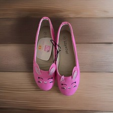 Lily  Dan Girls Pink Bunny Ballet Flats Size US 1