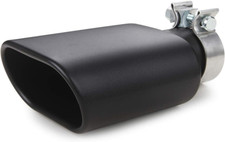 Square Exhaust Tip 2.5" Inlet,  Black Coating Rectangle Exhaust Tailpipe Tip 3"