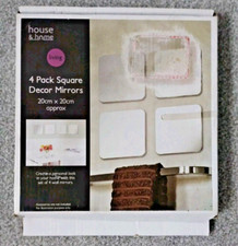 4 Pack Square Decor Wall Mirrors 20 x 20 cm New
