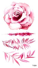 rose flower leaf temporary tattoo cool fake tattoos