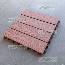 MATTONELLE MATTONELLA cm. 30x30 IN WPC PAVIMENTO LEGNO COMPOSITO TEAK PLASTICA